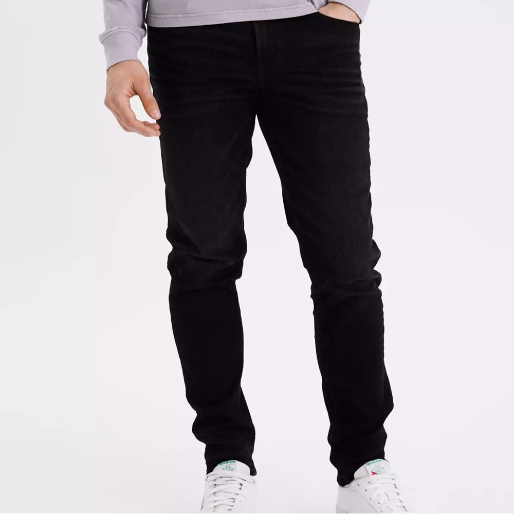 3 pair American Eagle Airflex+ Athletic Fit black jeans
